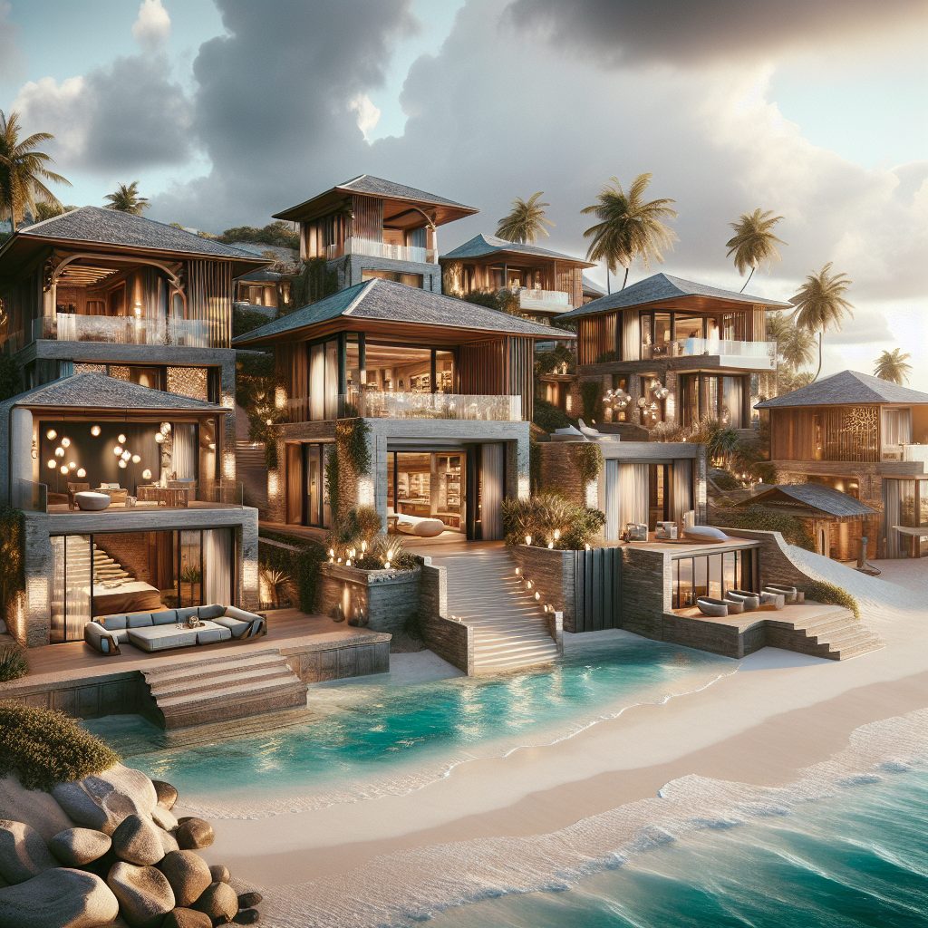 Fine Coastal Villas With Luxe Showers and Rich Natural Textures