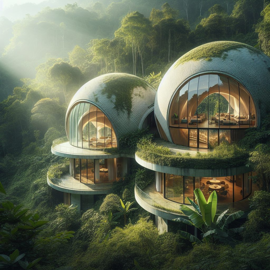 Hidden Villas in Asia With Unique Dome and Glass Design